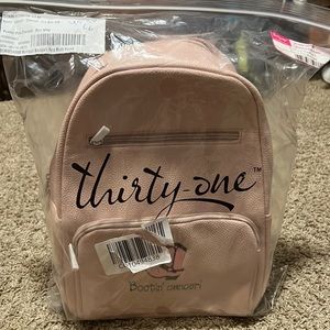 NWT Thirty-one pink Festival mini “bootin’ cancer” backpack